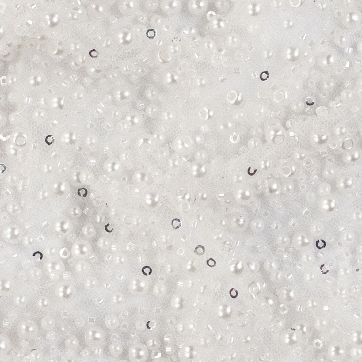 Luxury Pearl & Crystal Beaded Sequins Mesh Lace – SS41903 White