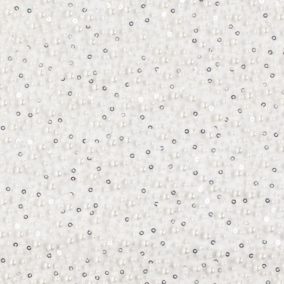 Luxury Pearl & Crystal Beaded Sequins Mesh Lace – SS41903 White