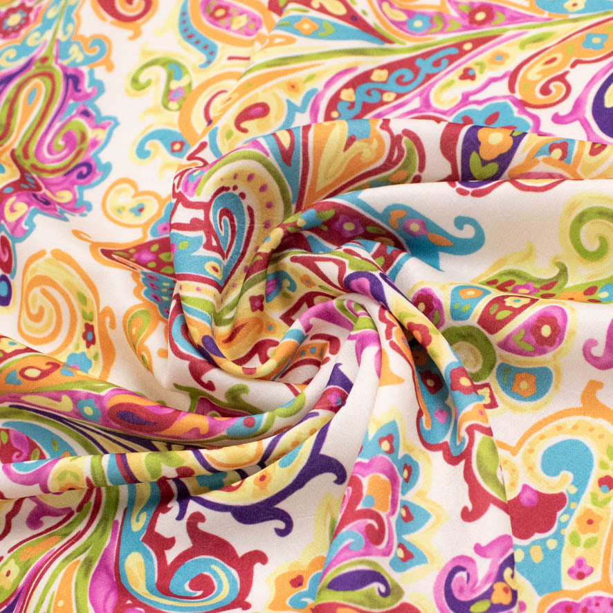 Pearl Silk Crush Digital Prints Design 2 Multicolour Paisley
