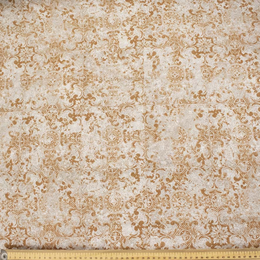 Pearl Silk Crush Digital Prints Design 7 Beige Damask