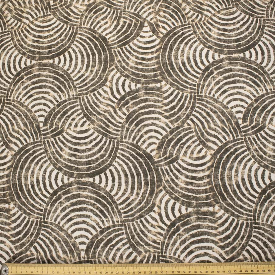 Pearl Silk Crush Digital Prints Design 8 Brown Tribal Echo Waves