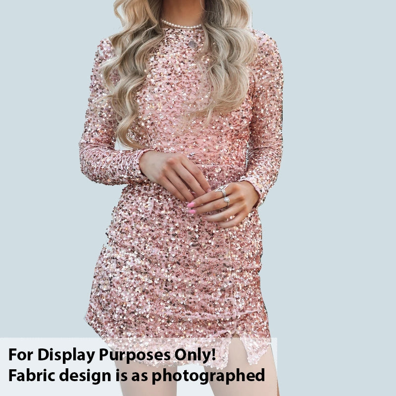 Luxury Pearl & Crystal Beaded Sequins Mesh Lace – SS41902 Peach Corded Net