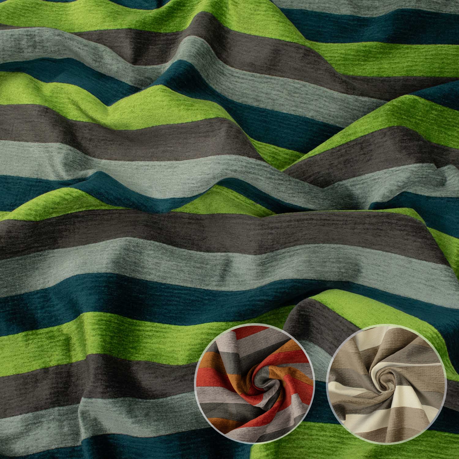Perspective by Zepel - Curtaining/Upholstery Stripe Velvet