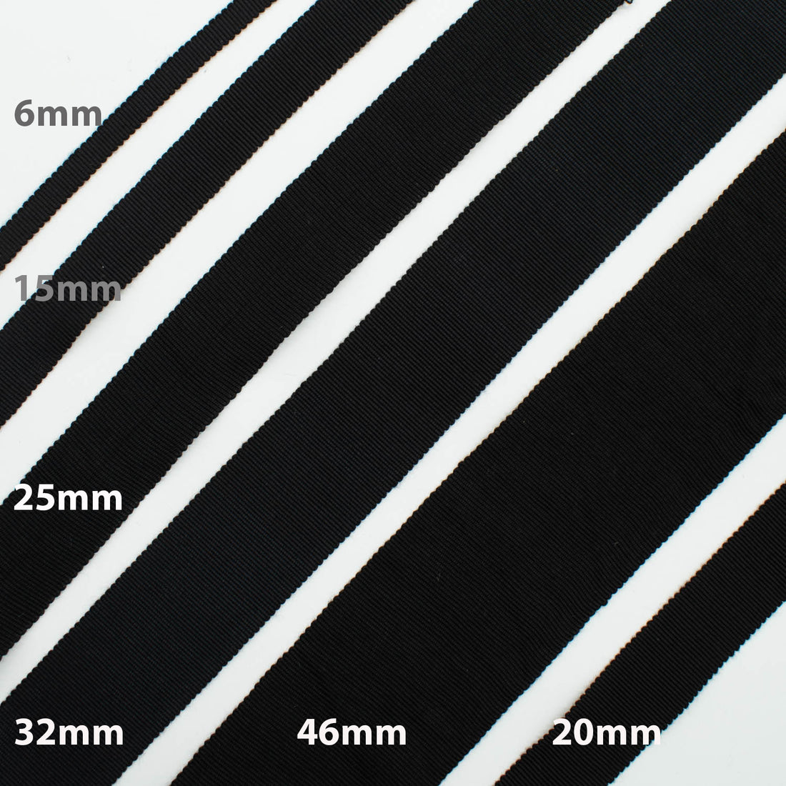 Petersham Grosgrain Ribbon Black & White