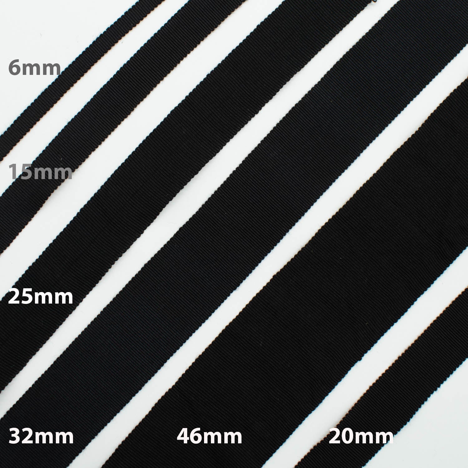 Petersham Grosgrain Ribbon Black & White