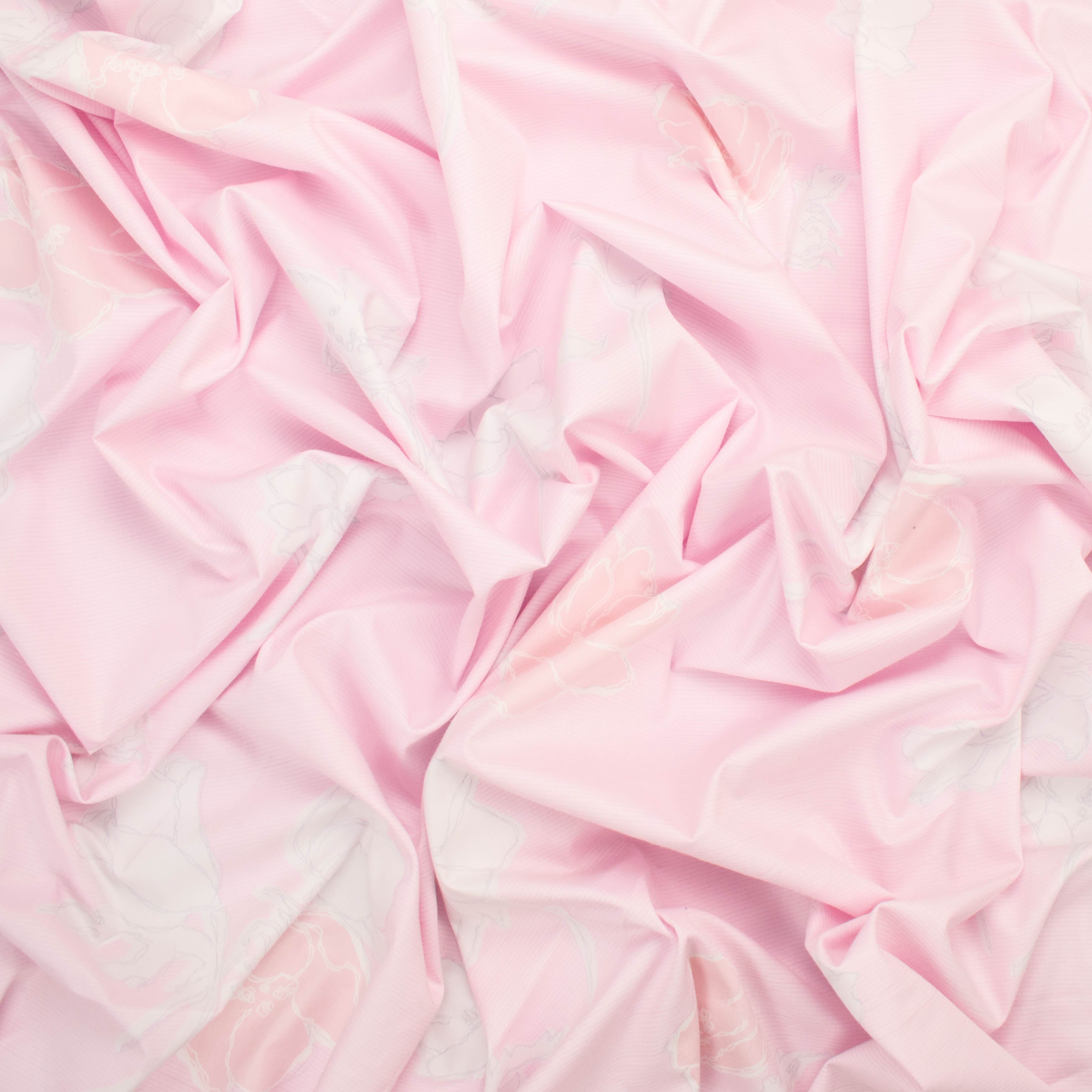 Printed Cotton Baby Pink Flowers