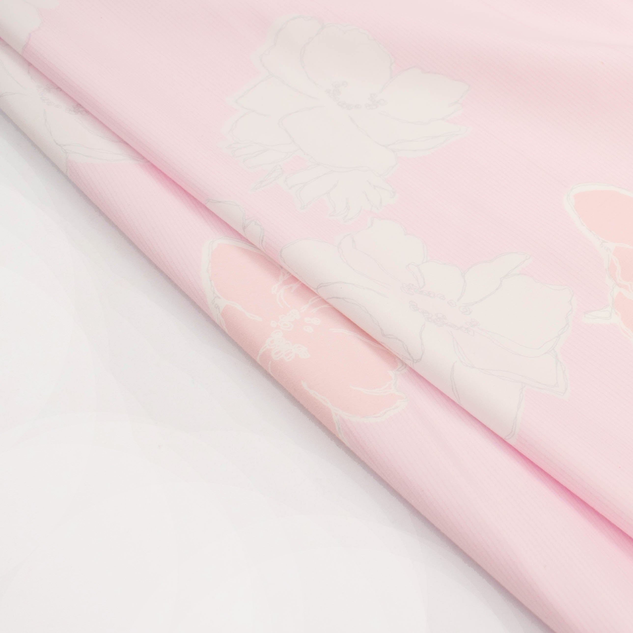 Printed Cotton Baby Pink Flowers