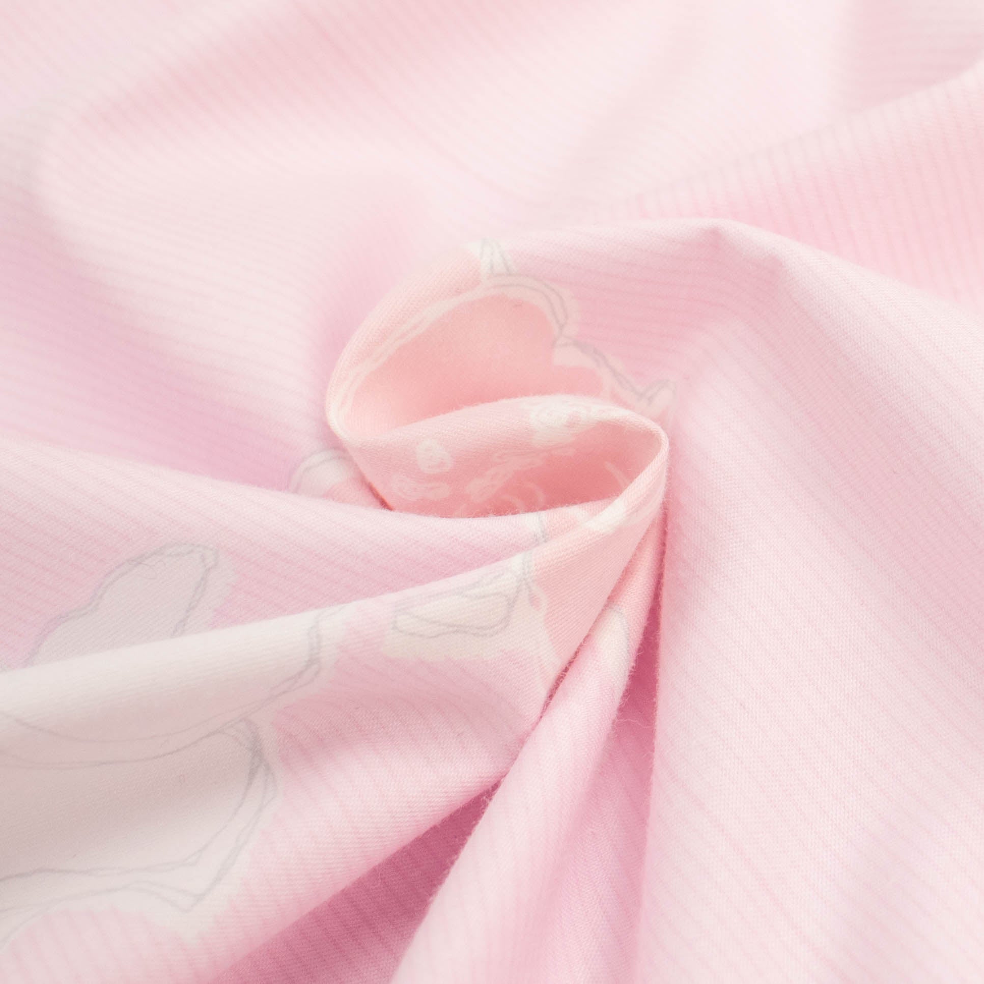 Printed Cotton Baby Pink Flowers