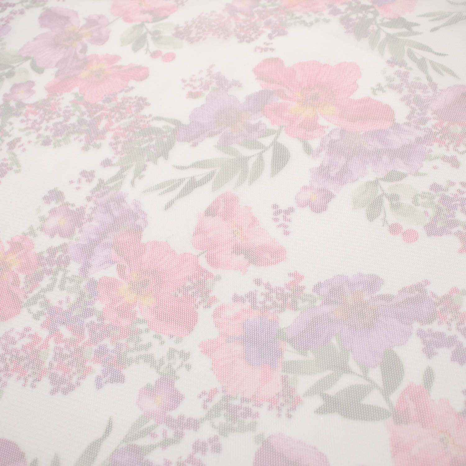 Digital Printed Fine Soft English Tulle Pink Poppy