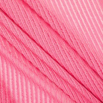 Pink Stripe Rib Knit Mesh