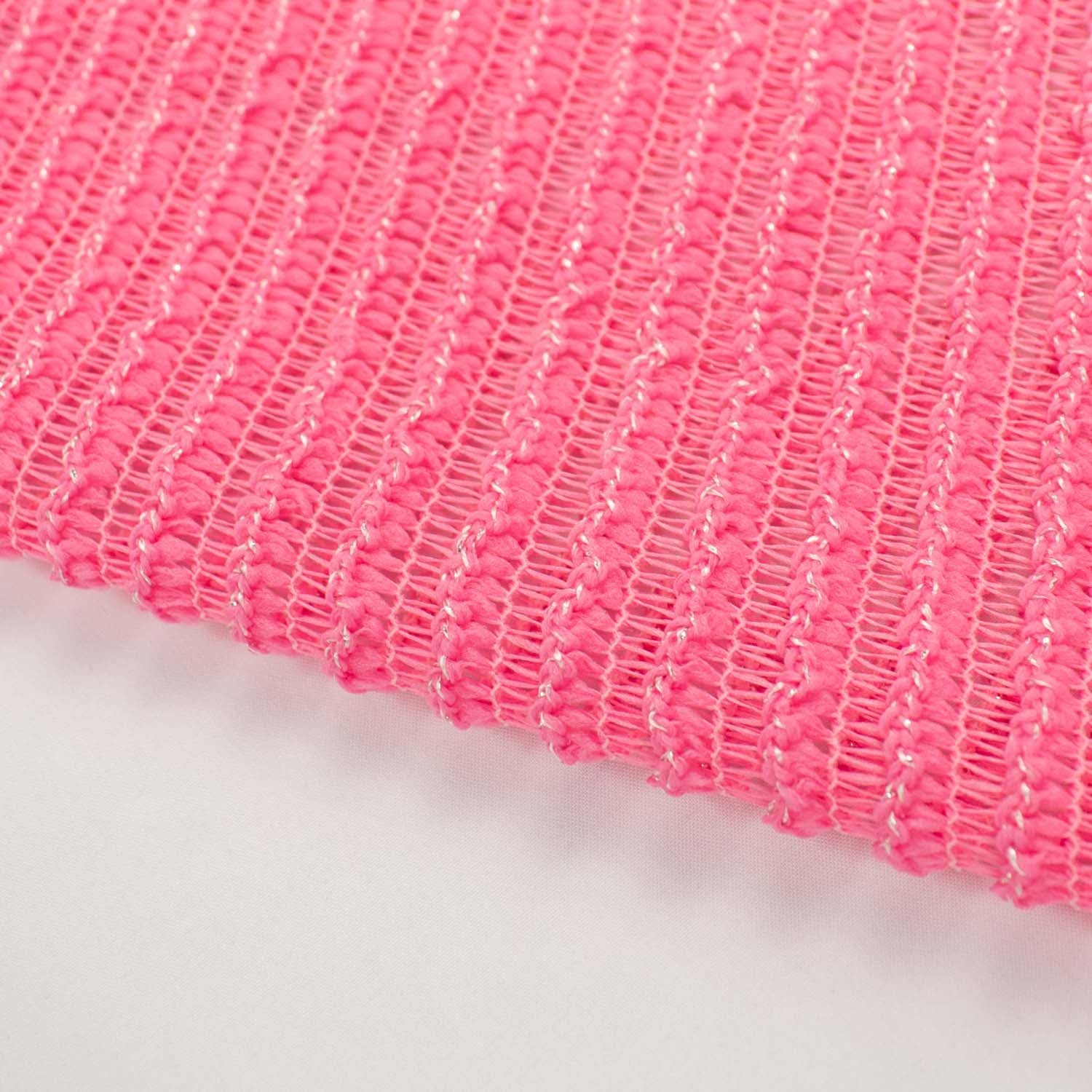 Pink Stripe Rib Knit Mesh