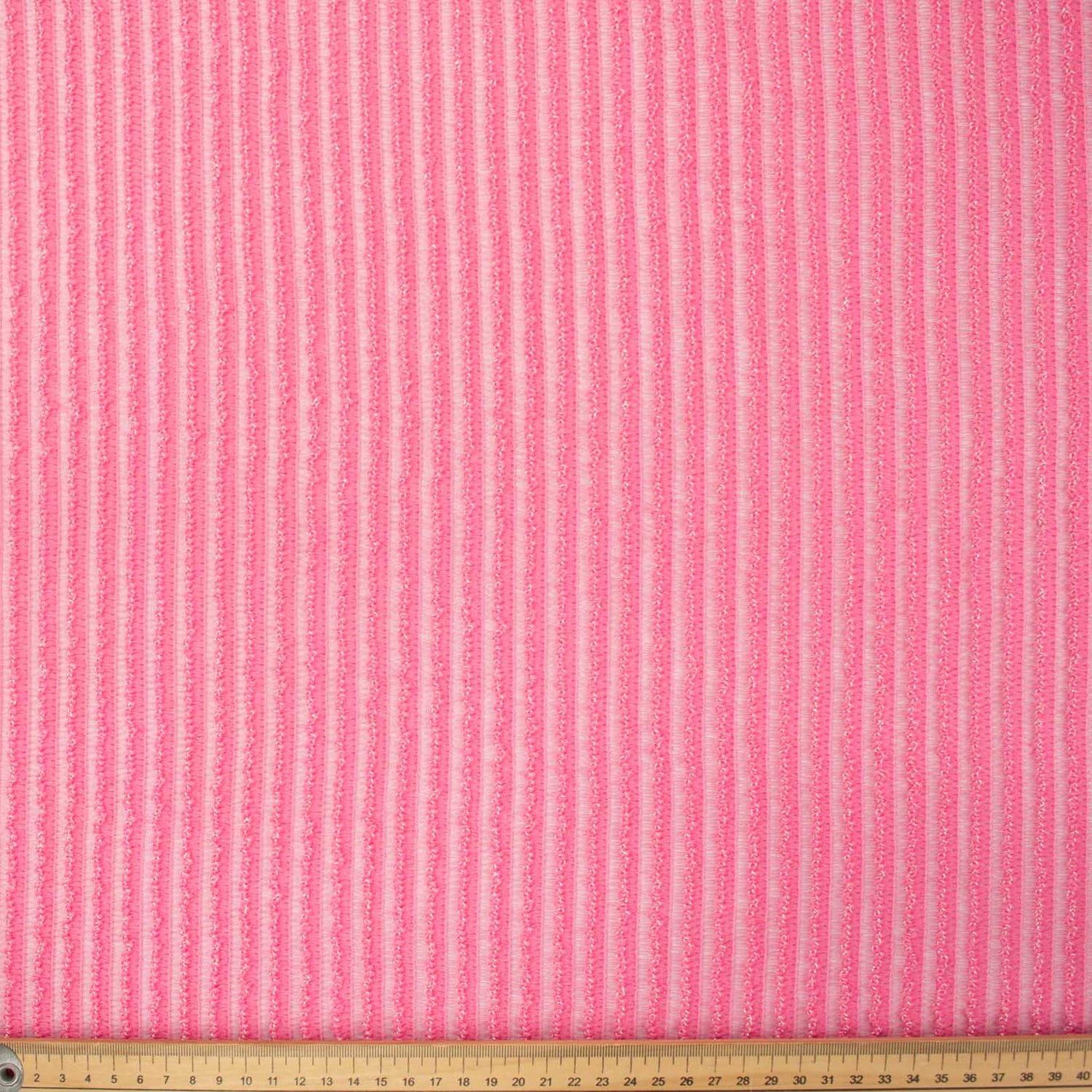 Pink Stripe Rib Knit Mesh