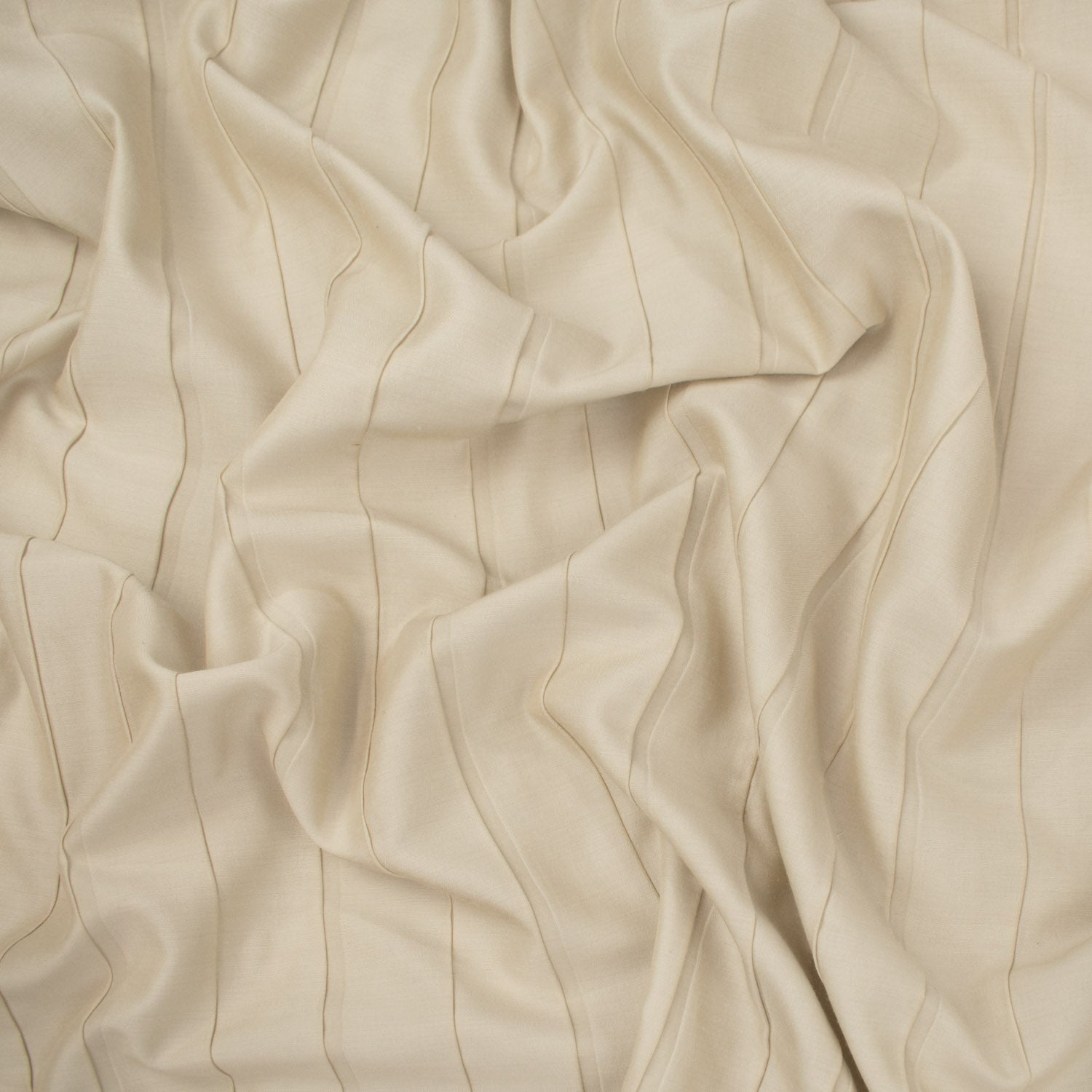 Pleated Stripe Cotton Look Curtaining/Upholstery Fabric