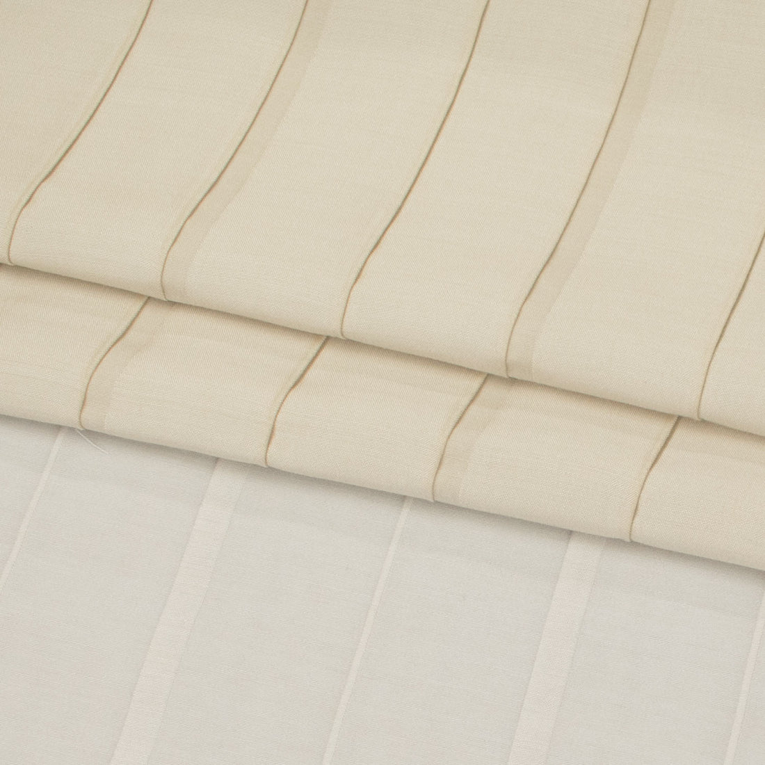 Pleated Stripe Cotton Look Curtaining/Upholstery Fabric