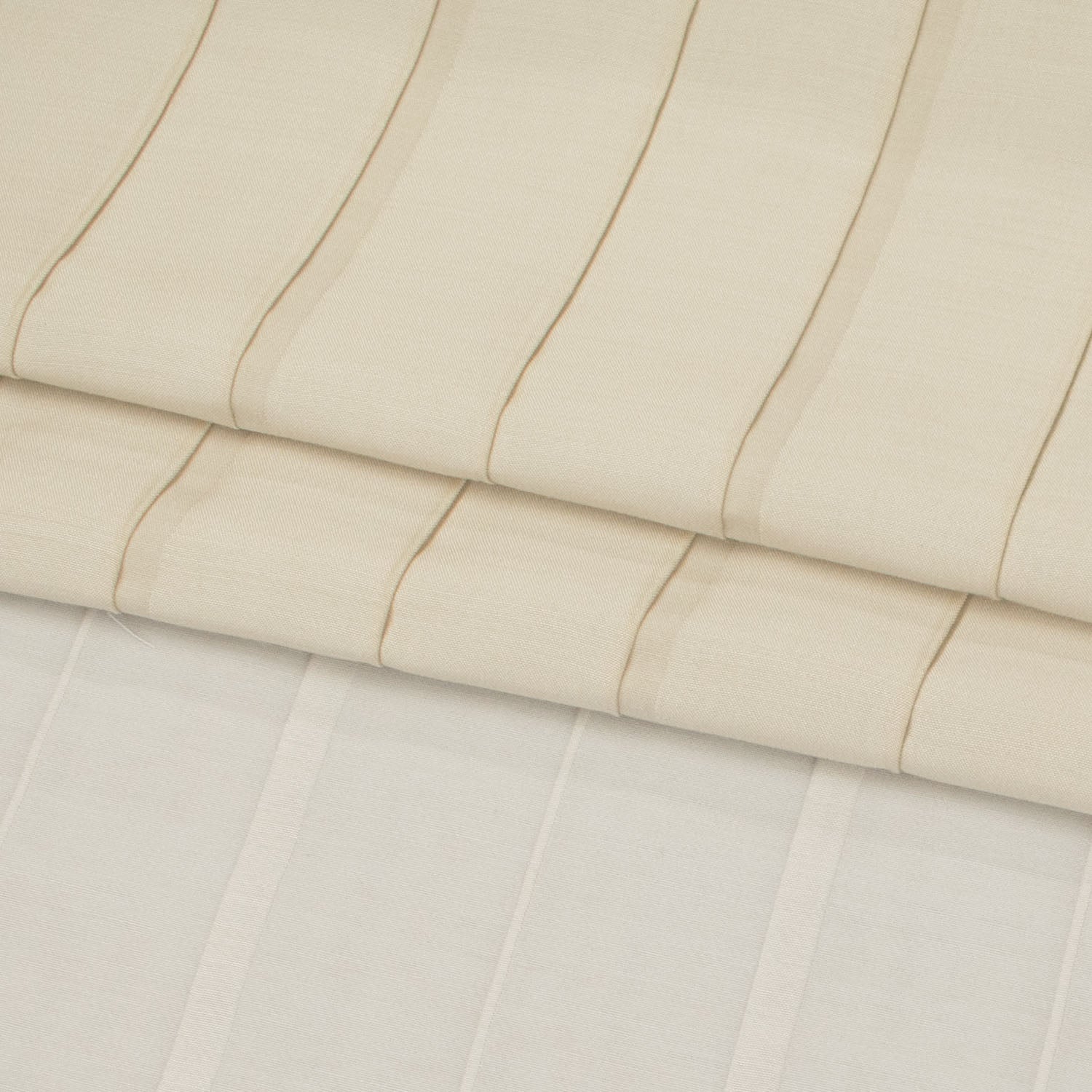 Pleated Stripe Cotton Look Curtaining/Upholstery Fabric