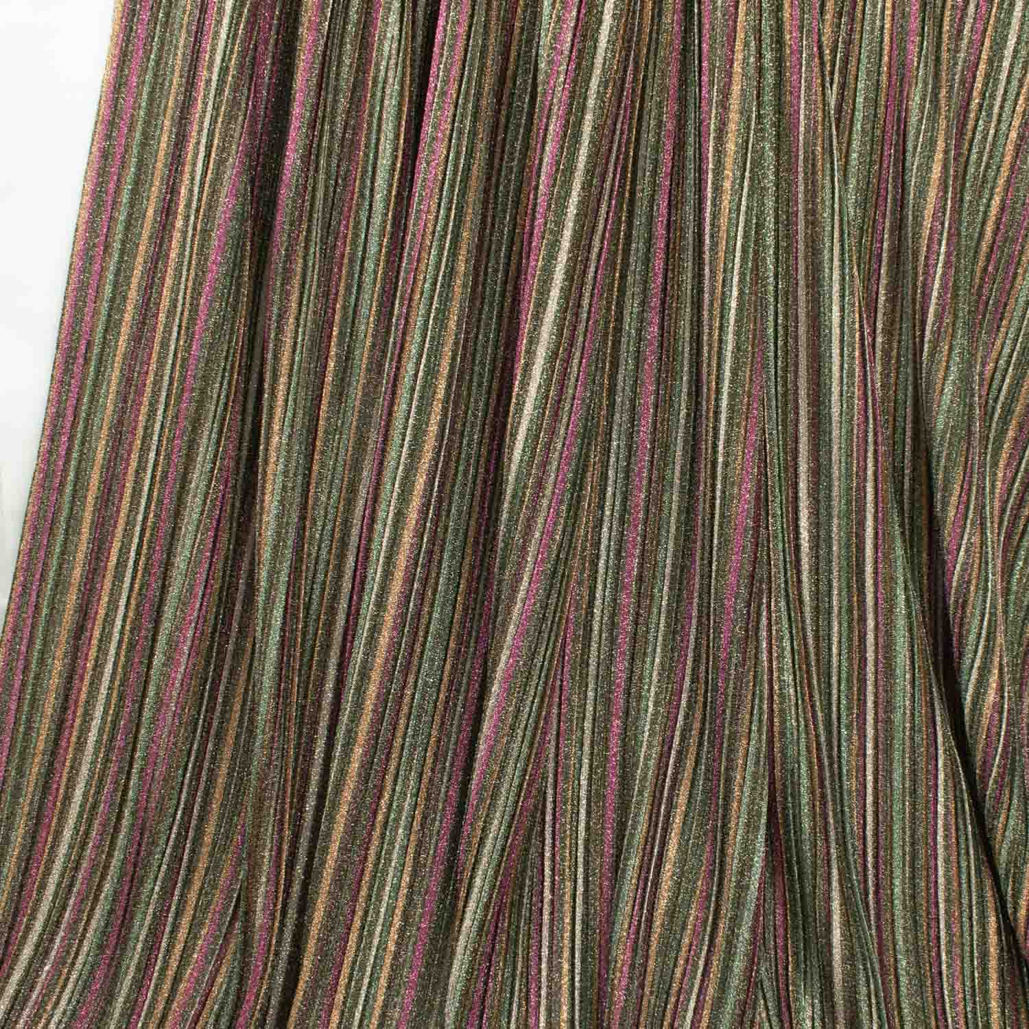 Pleated Metallic Ribbed-Knit