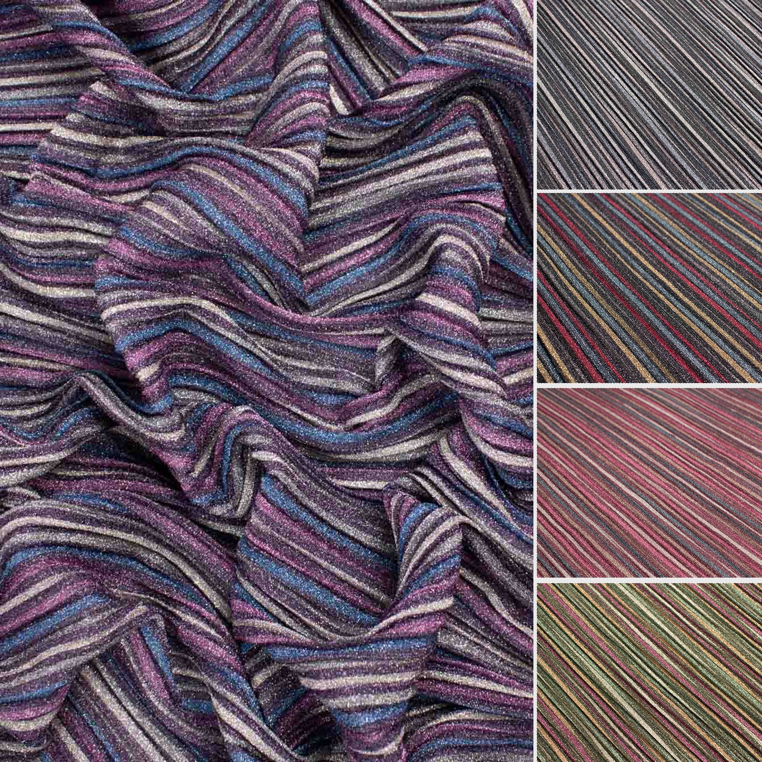 Pleated Metallic Ribbed-Knit