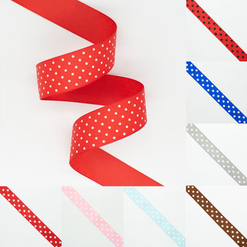Grosgrain Polka Dot Ribbon 25mm