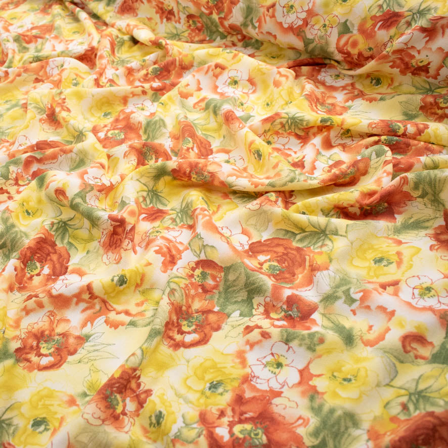 Linen Look Soft Touch Floral Prints