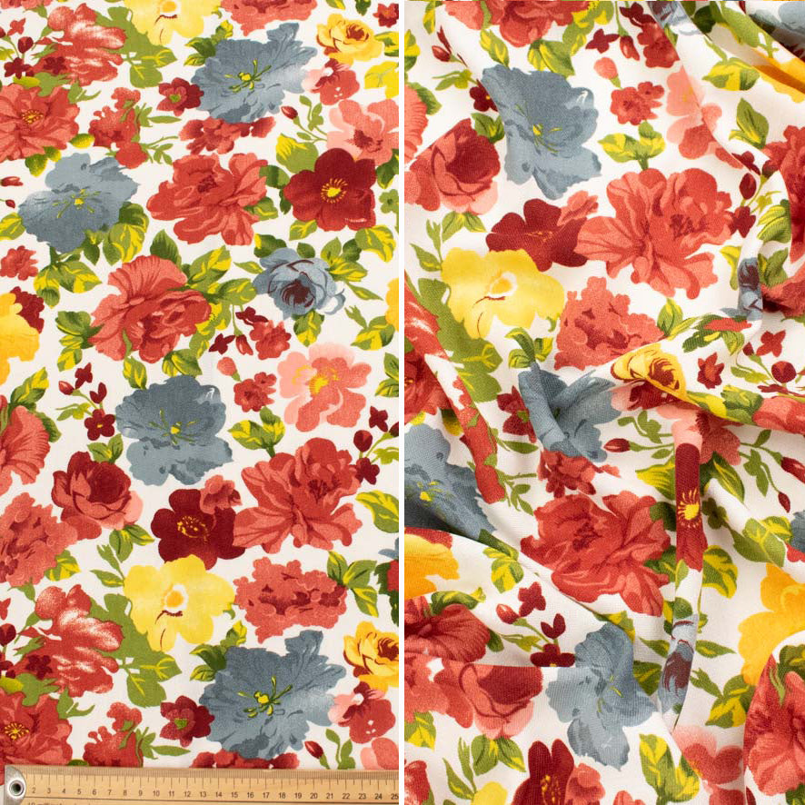 Linen Look Soft Touch Floral Prints