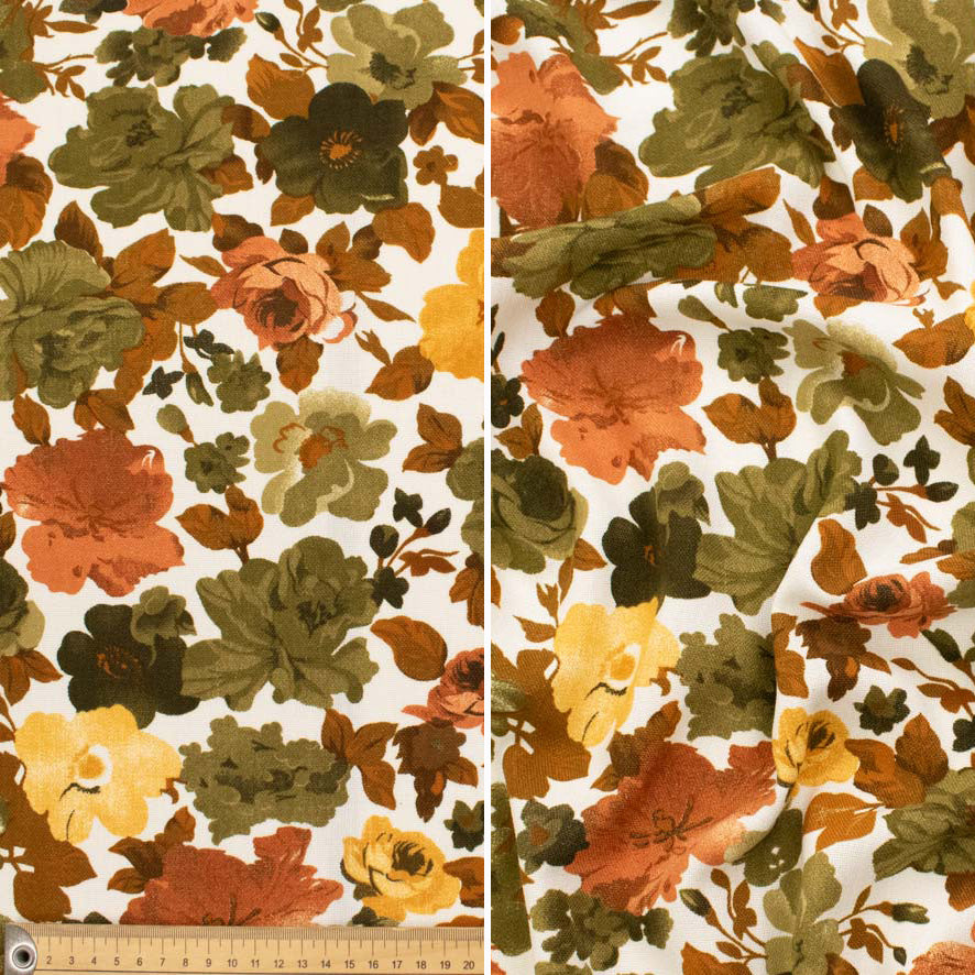 Linen Look Soft Touch Floral Prints