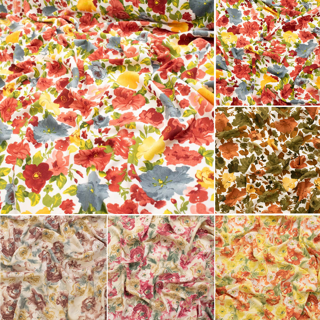 Linen Look Soft Touch Floral Prints