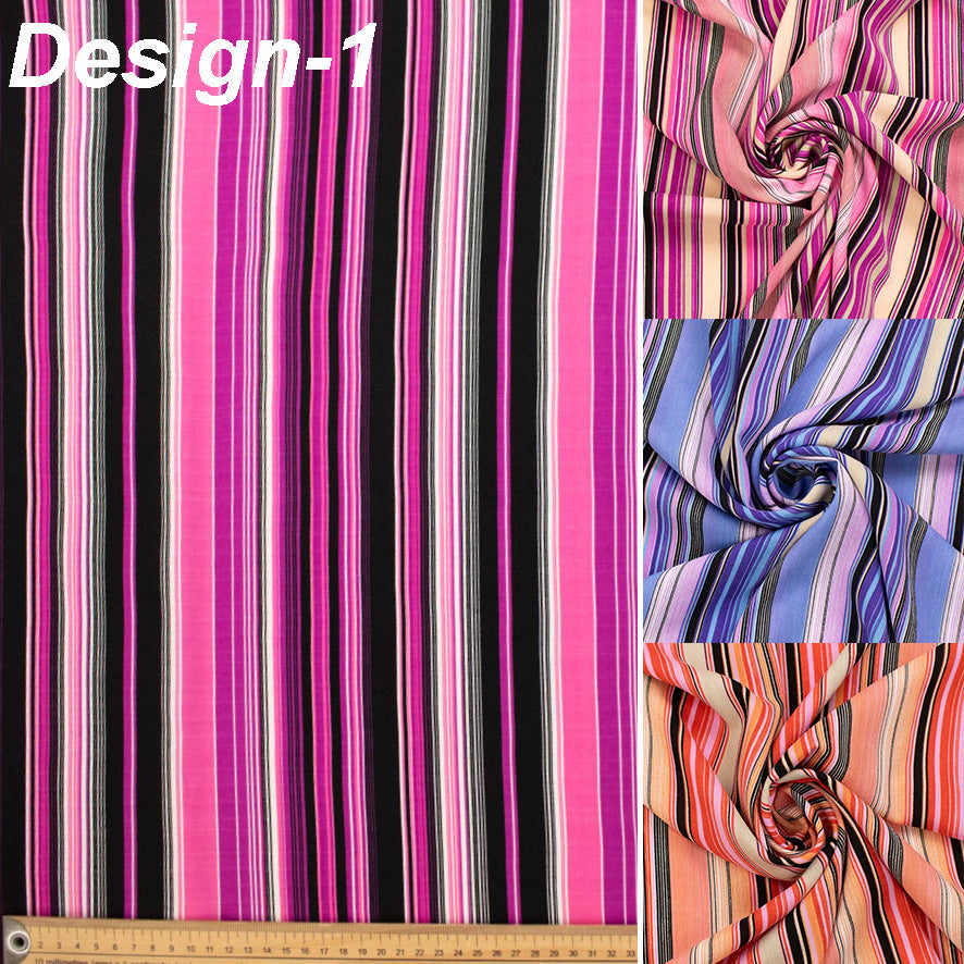 Linen Look Polyester - Stripes Collection