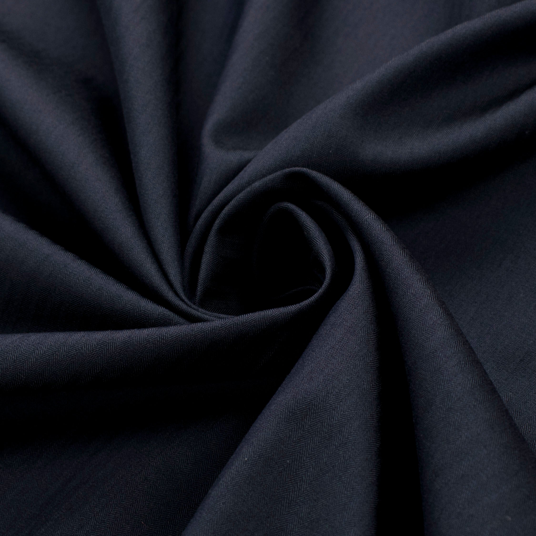 Japanese Cotton Summer Suiting - Navy Herringbone