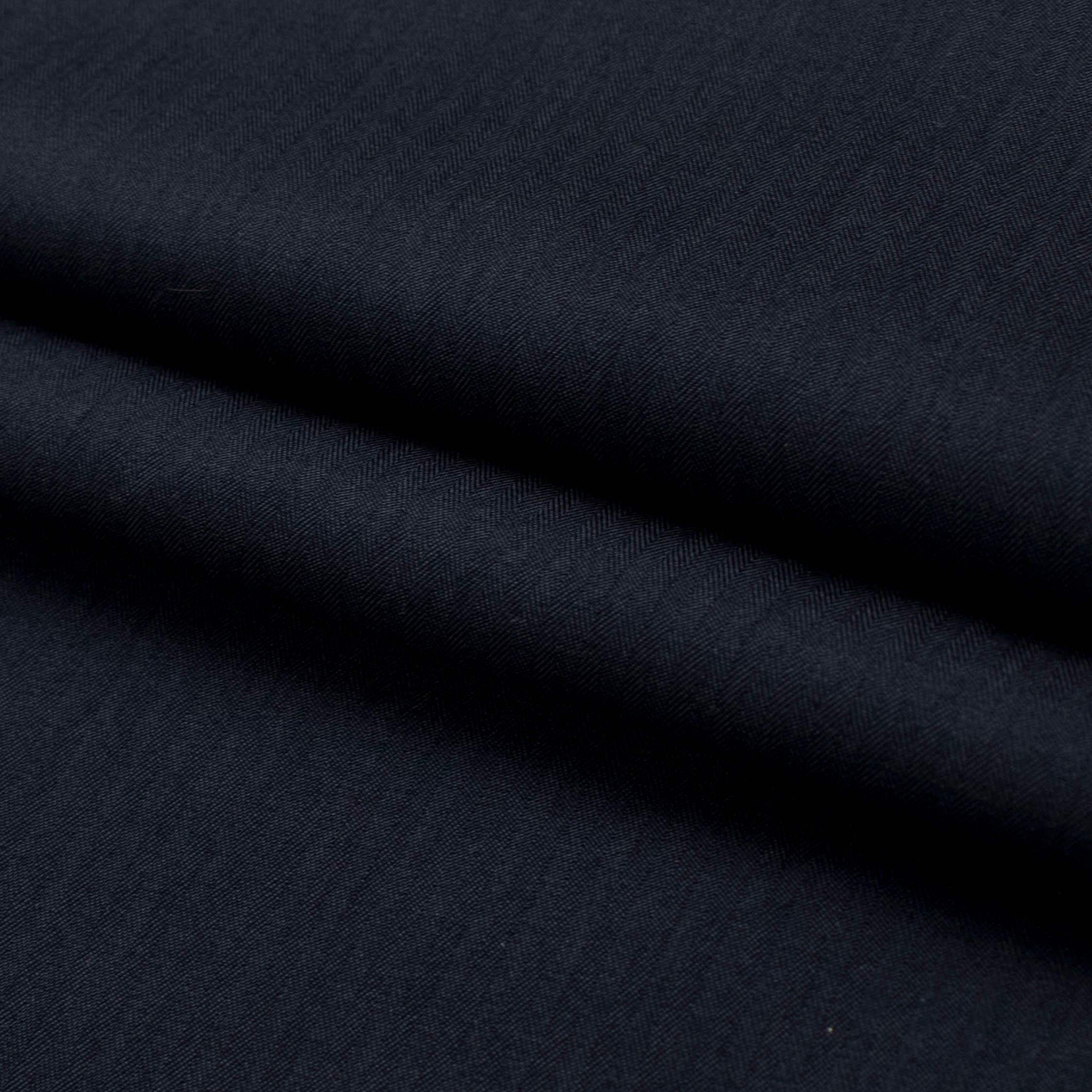 Japanese Cotton Summer Suiting - Navy Herringbone