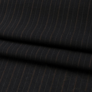 Japanese Wool Blend Summer Suiting - Black Stripes