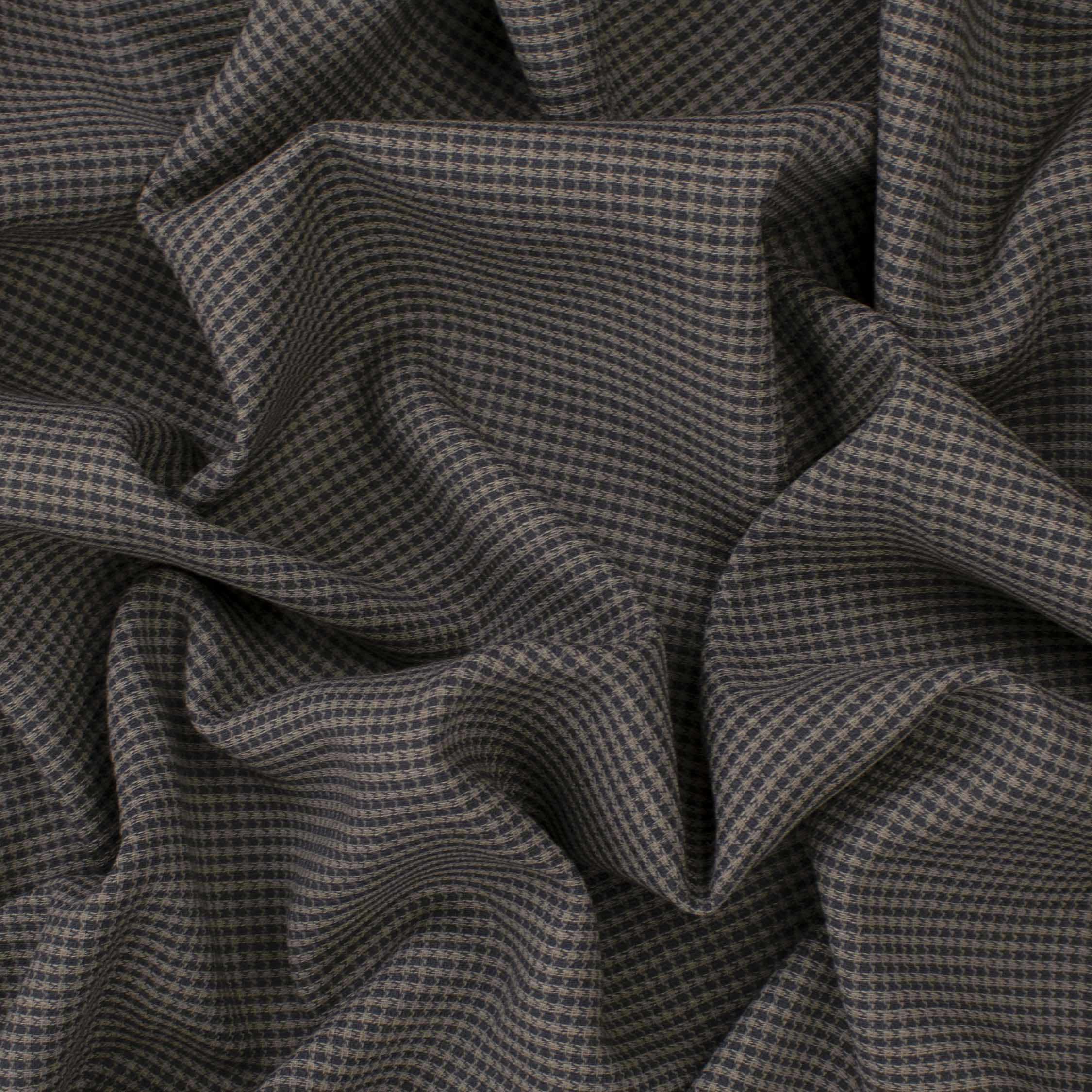 Japanese Woven Summer Suiting - Grey Micro Checks