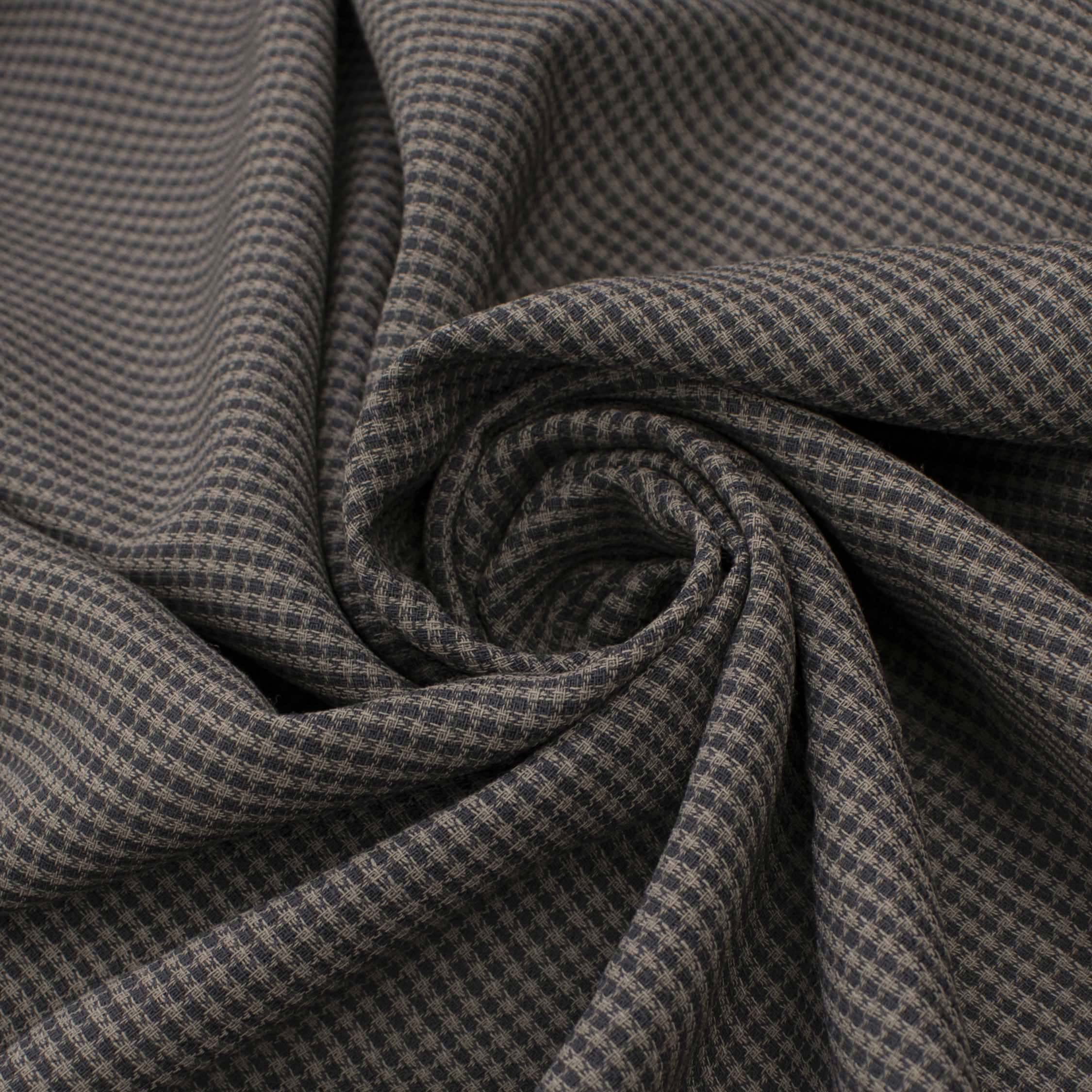 Japanese Woven Summer Suiting - Grey Micro Checks