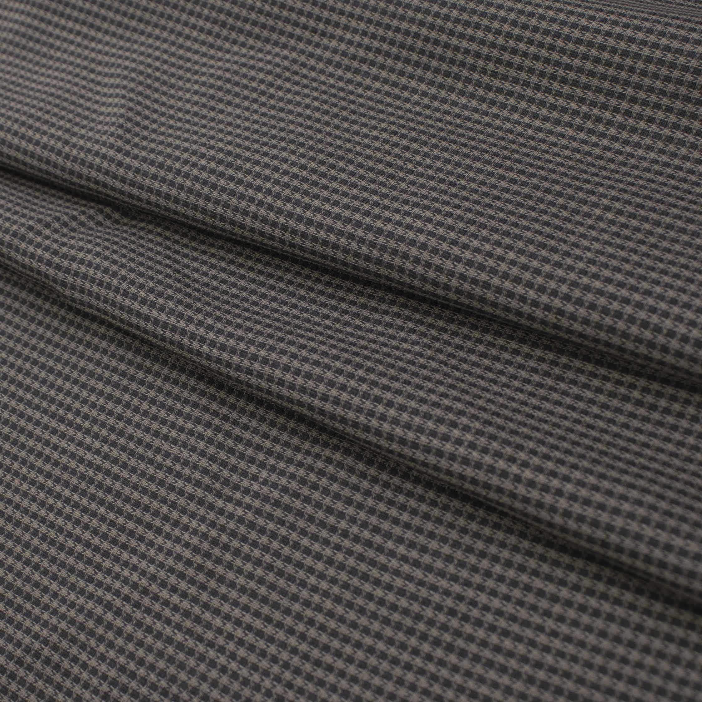 Japanese Woven Summer Suiting - Grey Micro Checks