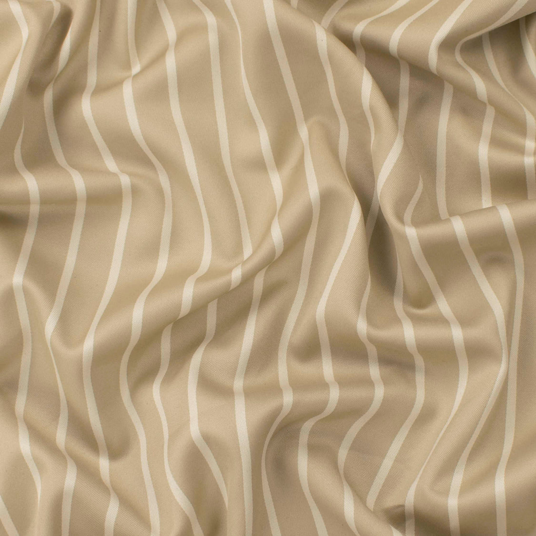 Japanese Twill Wool Blend Suiting - Beige Stripes