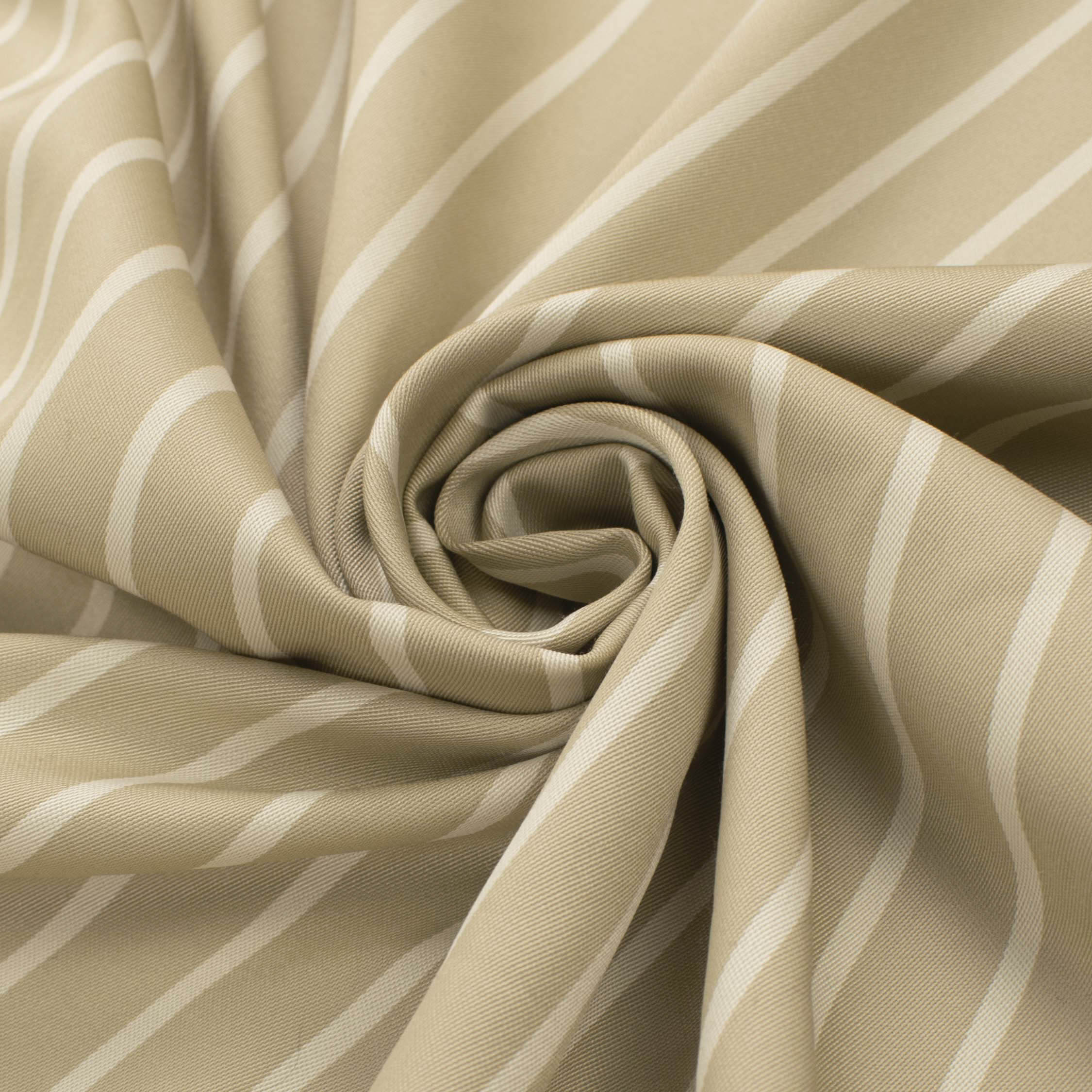 Japanese Twill Wool Blend Suiting - Beige Stripes