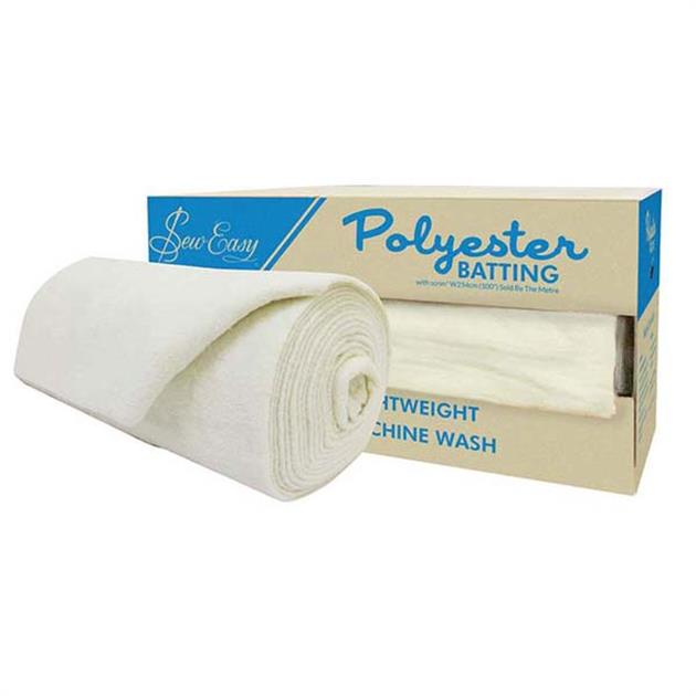 SEW EASY Premium 100% Polyester Batting with Scrim 250cm Wide