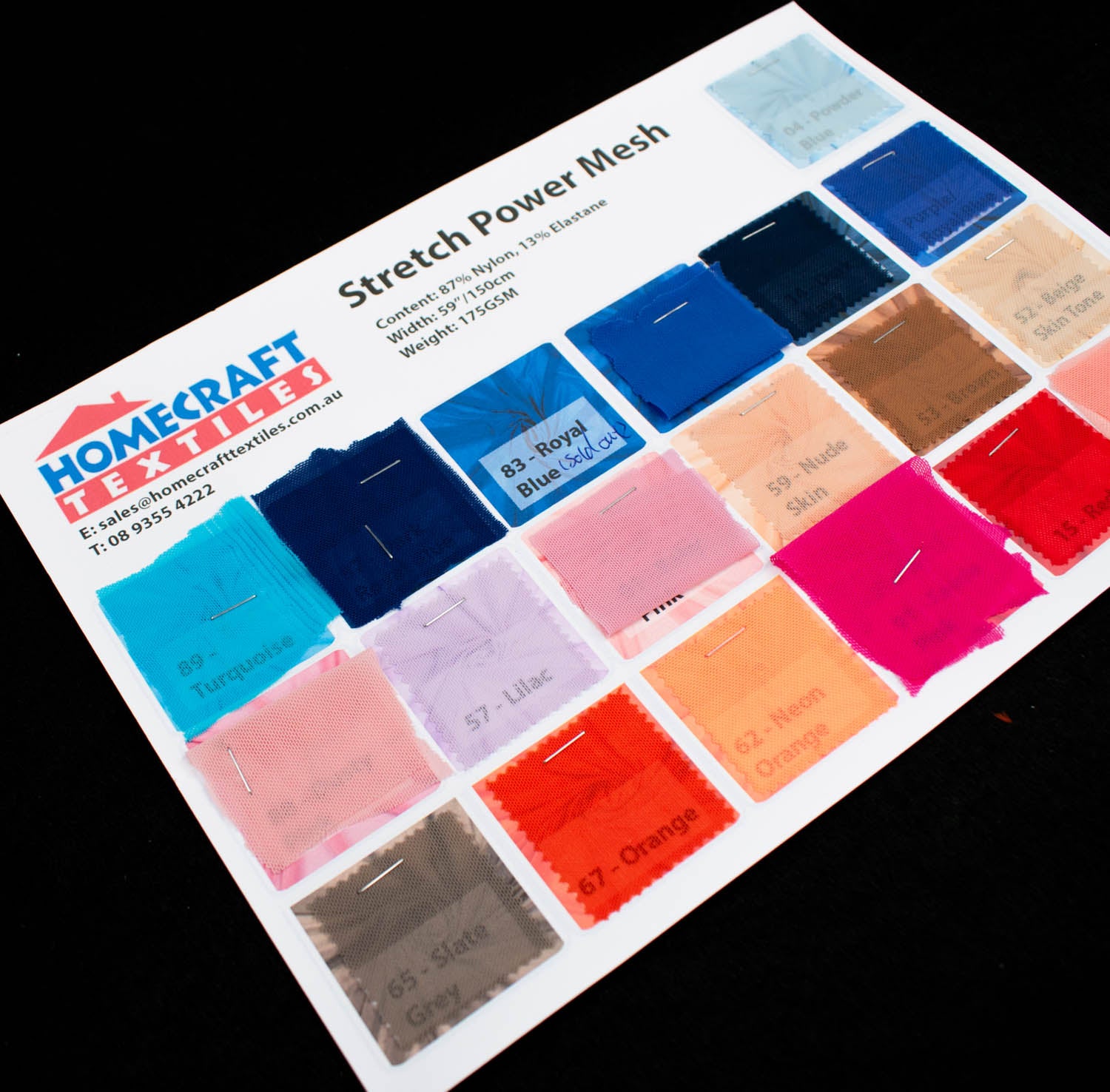 Stretch Power Mesh Sample Book