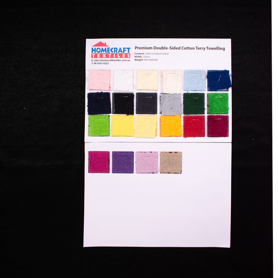 Premium Double-Sided Cotton Terry Towelling Sample Book