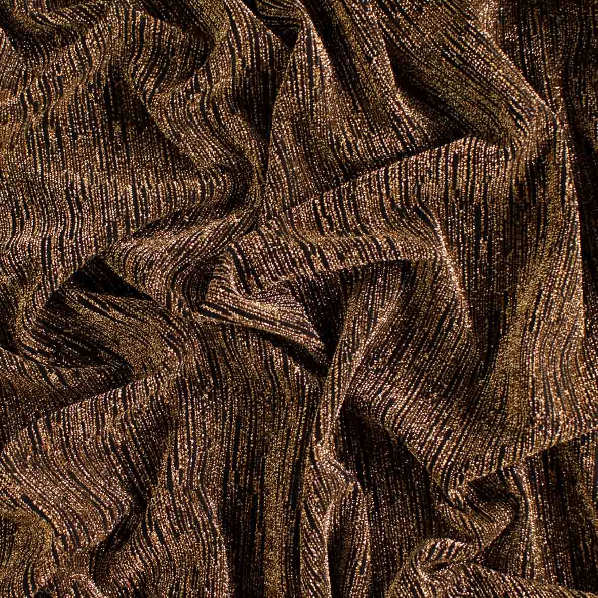 Premium Glitter Stripe Knit – Stretch Metallic Lurex Fabric