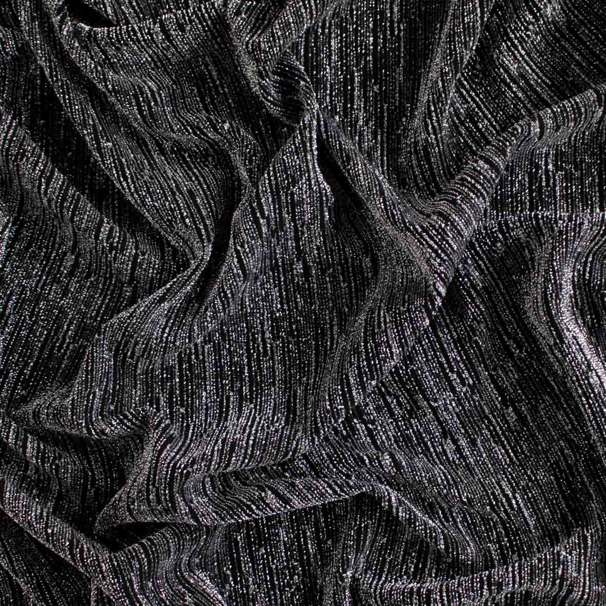 Premium Glitter Stripe Knit – Stretch Metallic Lurex Fabric