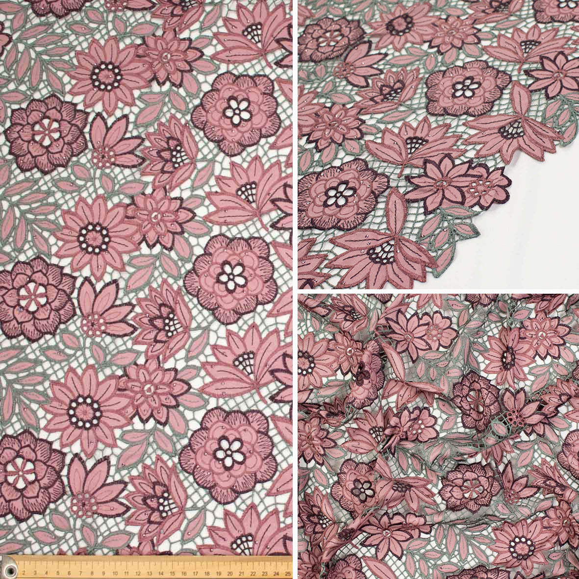 Premium Heavy Floral Embroidered Guipure Lace