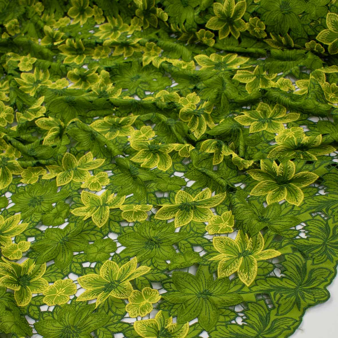 Premium Heavy Floral Embroidered Guipure Lace SS41960-Green