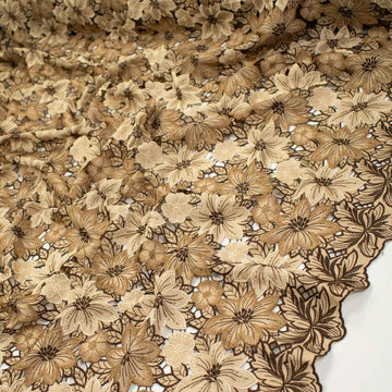 Premium Heavy Floral Embroidered Guipure Lace SS41960-Beige