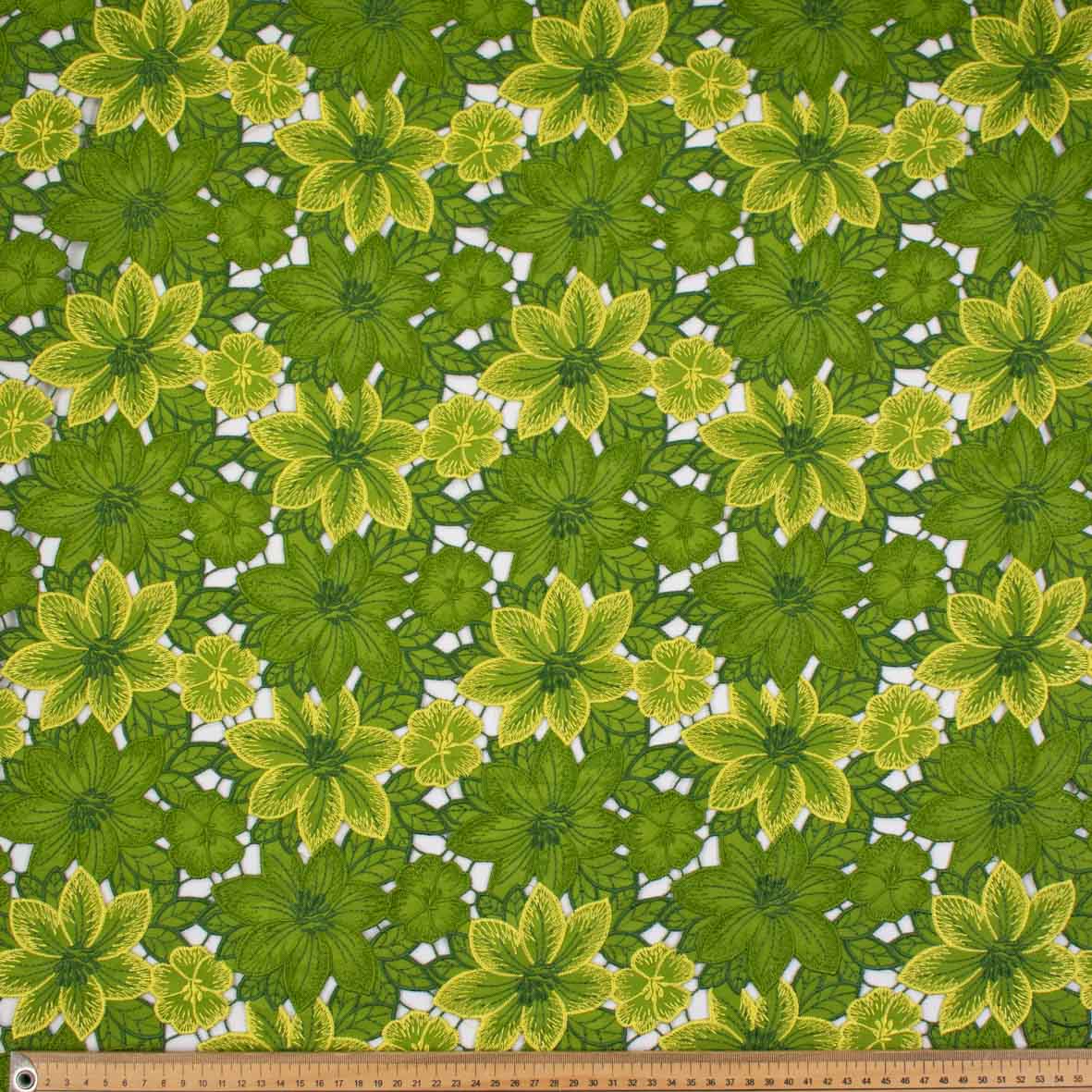 Premium Heavy Floral Embroidered Guipure Lace SS41960-Green