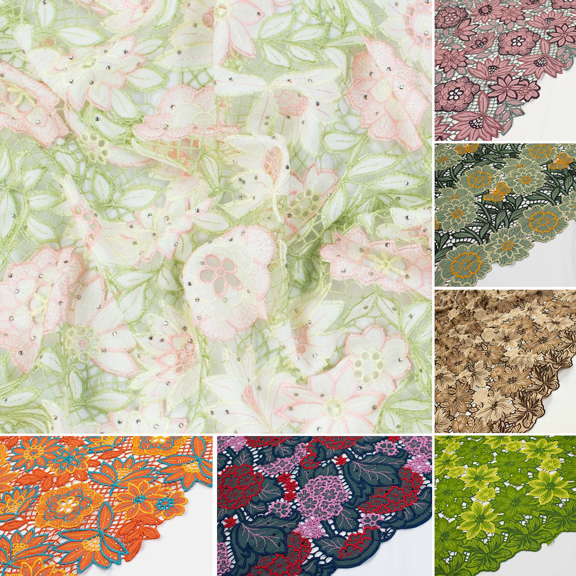 Premium Heavy Floral Embroidered Guipure Lace