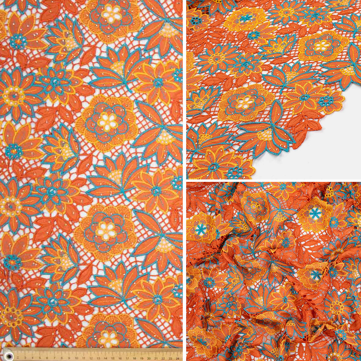 Premium Heavy Floral Embroidered Guipure Lace