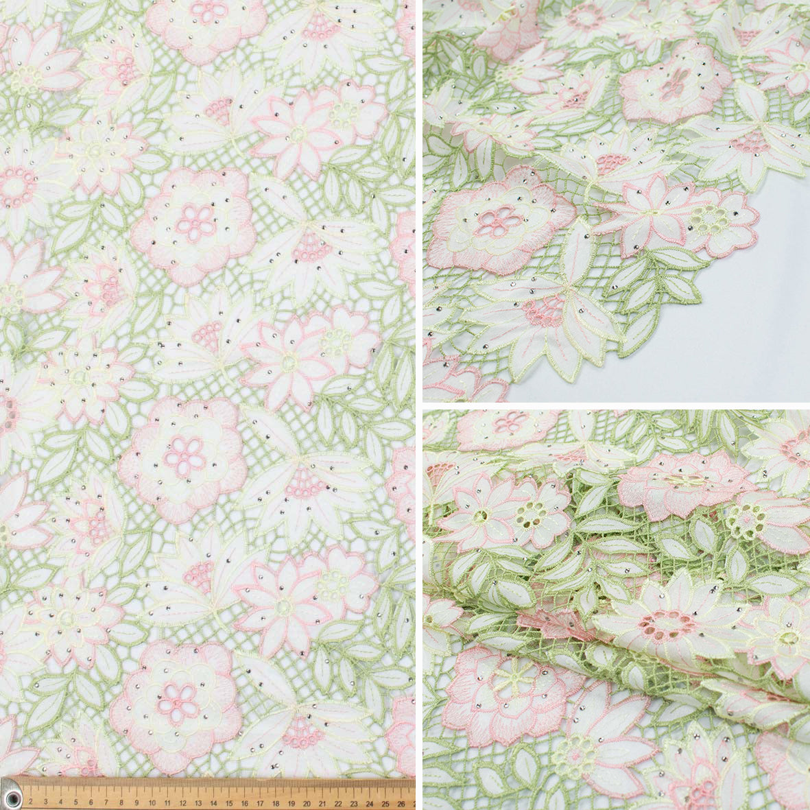 Premium Heavy Floral Embroidered Guipure Lace