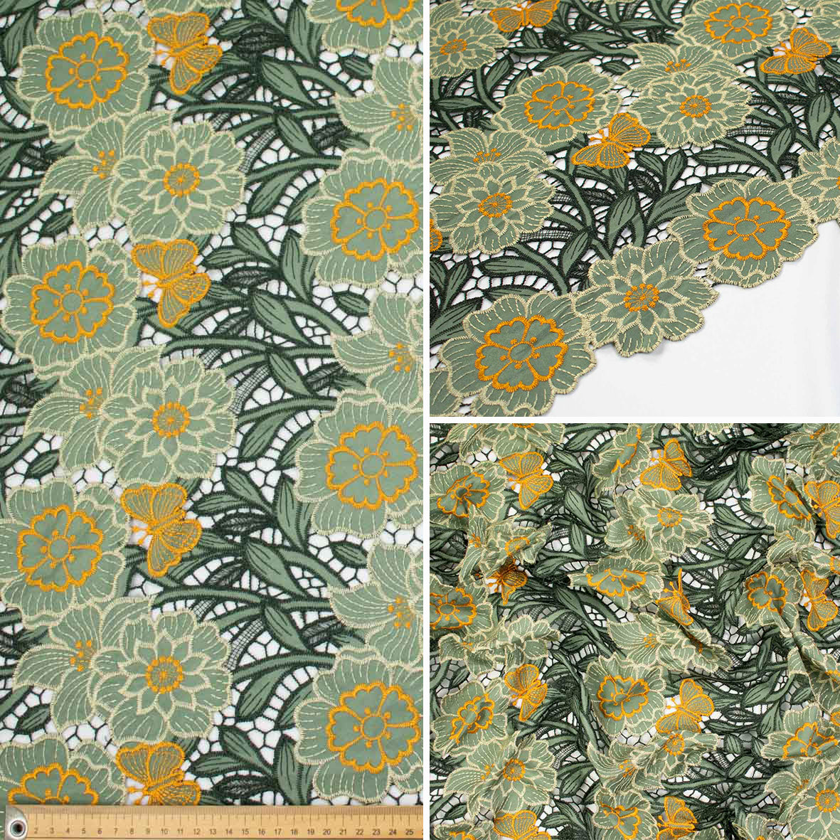 Premium Heavy Floral Embroidered Guipure Lace