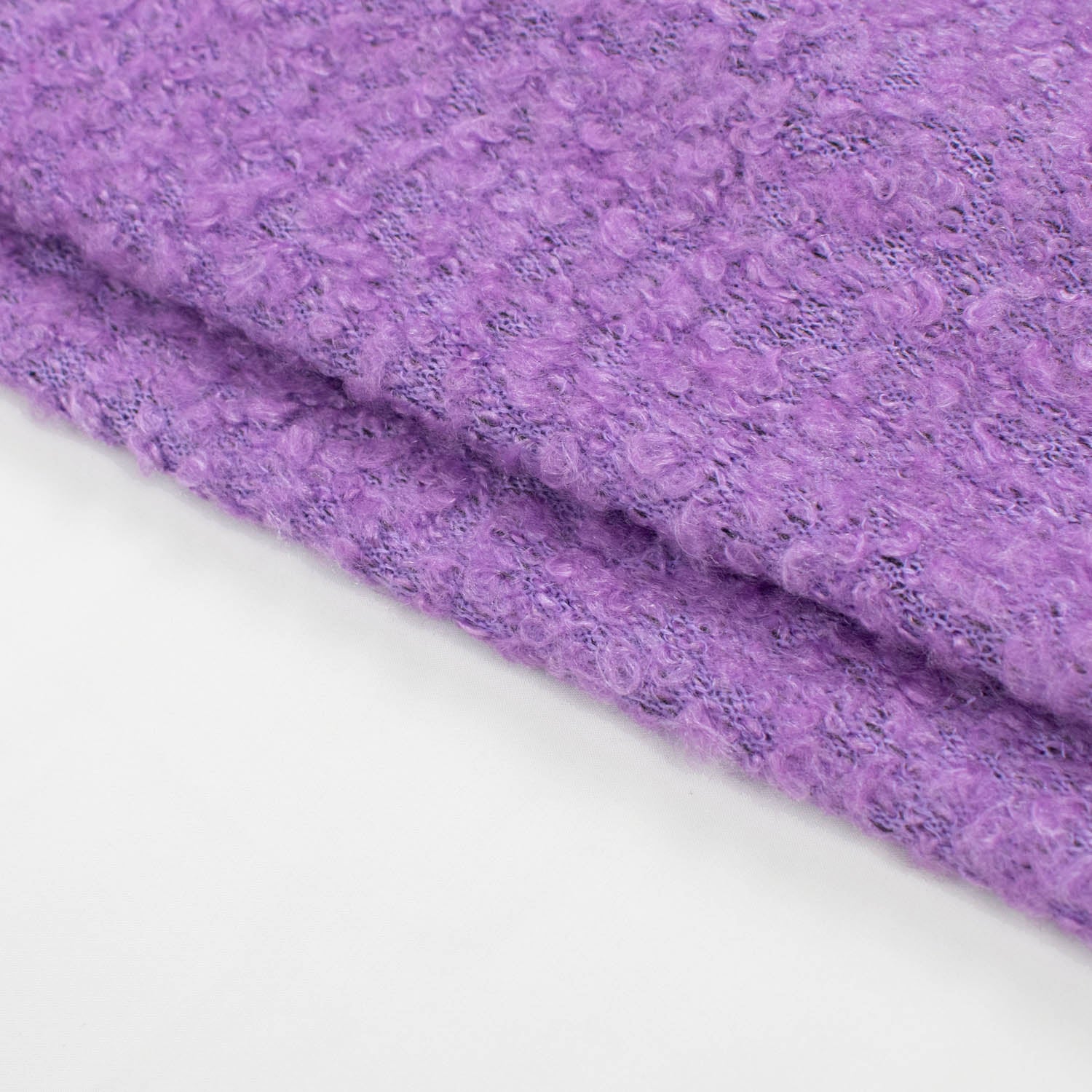 Premium Japanese Wool Blend Boucle Suiting Col-Jacaranda