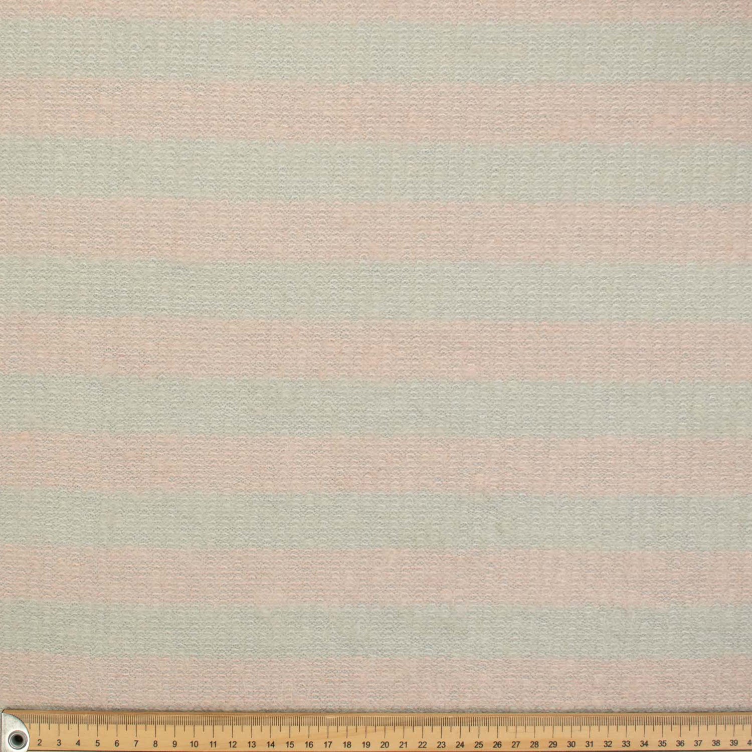 Premium Japanese Wool Blend Mohair Jersey Knit Printed Pink & Grey Stripes